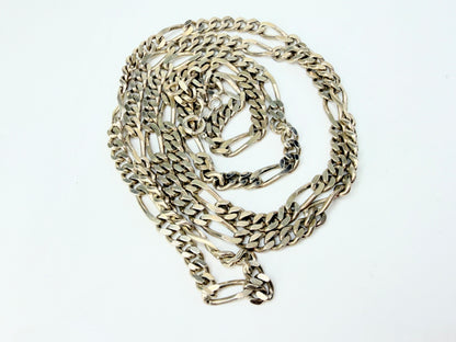 Sterling Silver Extra Long Figaro Chain Necklace 35in Heavy 50.1g JR1281