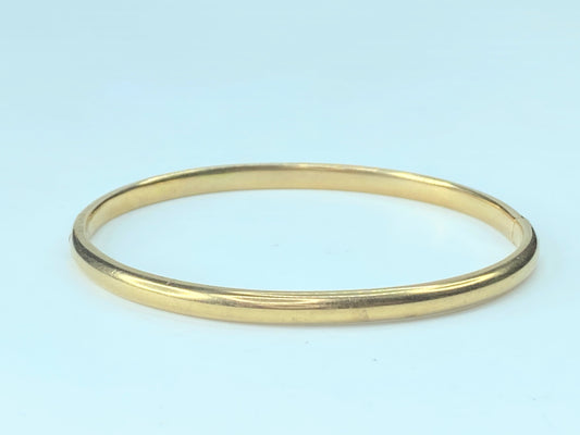 14kt yellow gold 4.5mm tube hinged bangle 7.0" 8.9g JR9530