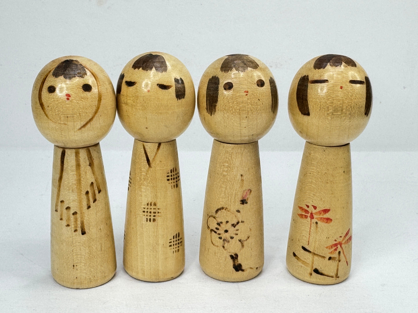 Vintage Kenichi Murakami Four Seasons Sosaku Kokeshi Doll Set Japan A1199