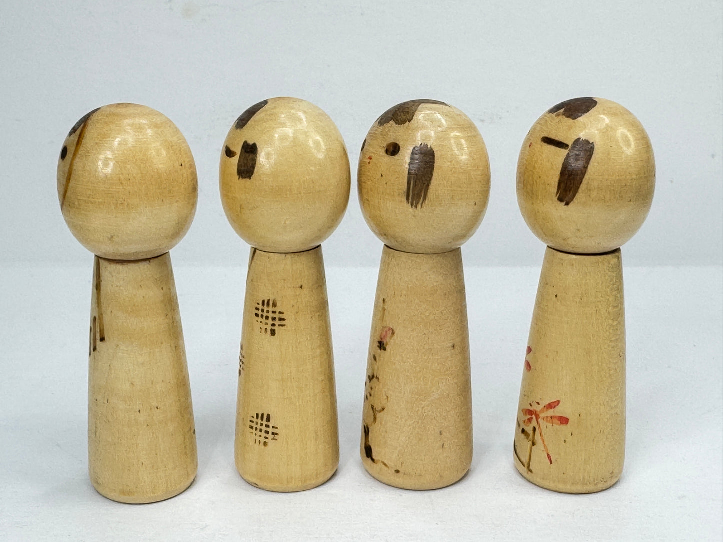 Vintage Kenichi Murakami Four Seasons Sosaku Kokeshi Doll Set Japan A1199
