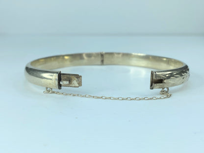 English Birmingham Sterling Silver Hinged 7.8mm tube bangle 12.2g JR9521