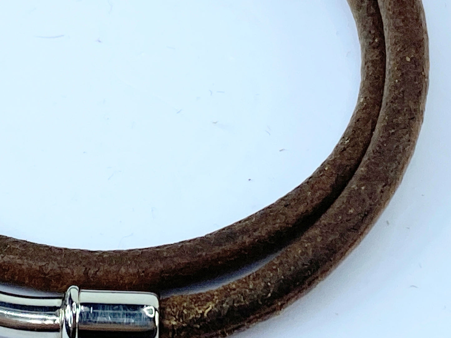 Hermès Jumbo Hook Double Tour Bracelet or necklace Leather 14.5" GS497