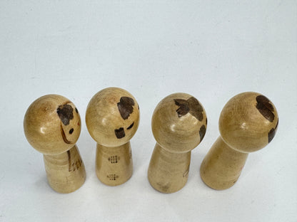 Vintage Kenichi Murakami Four Seasons Sosaku Kokeshi Doll Set Japan A1199