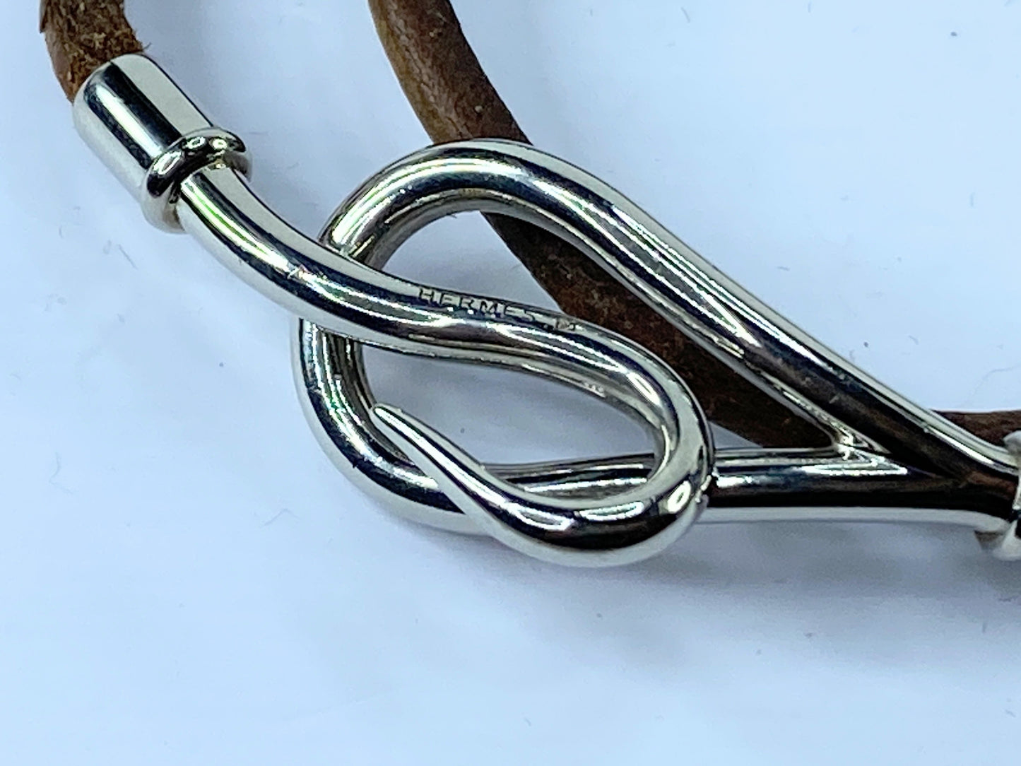 Hermès Jumbo Hook Double Tour Bracelet or necklace Leather 14.5" GS497