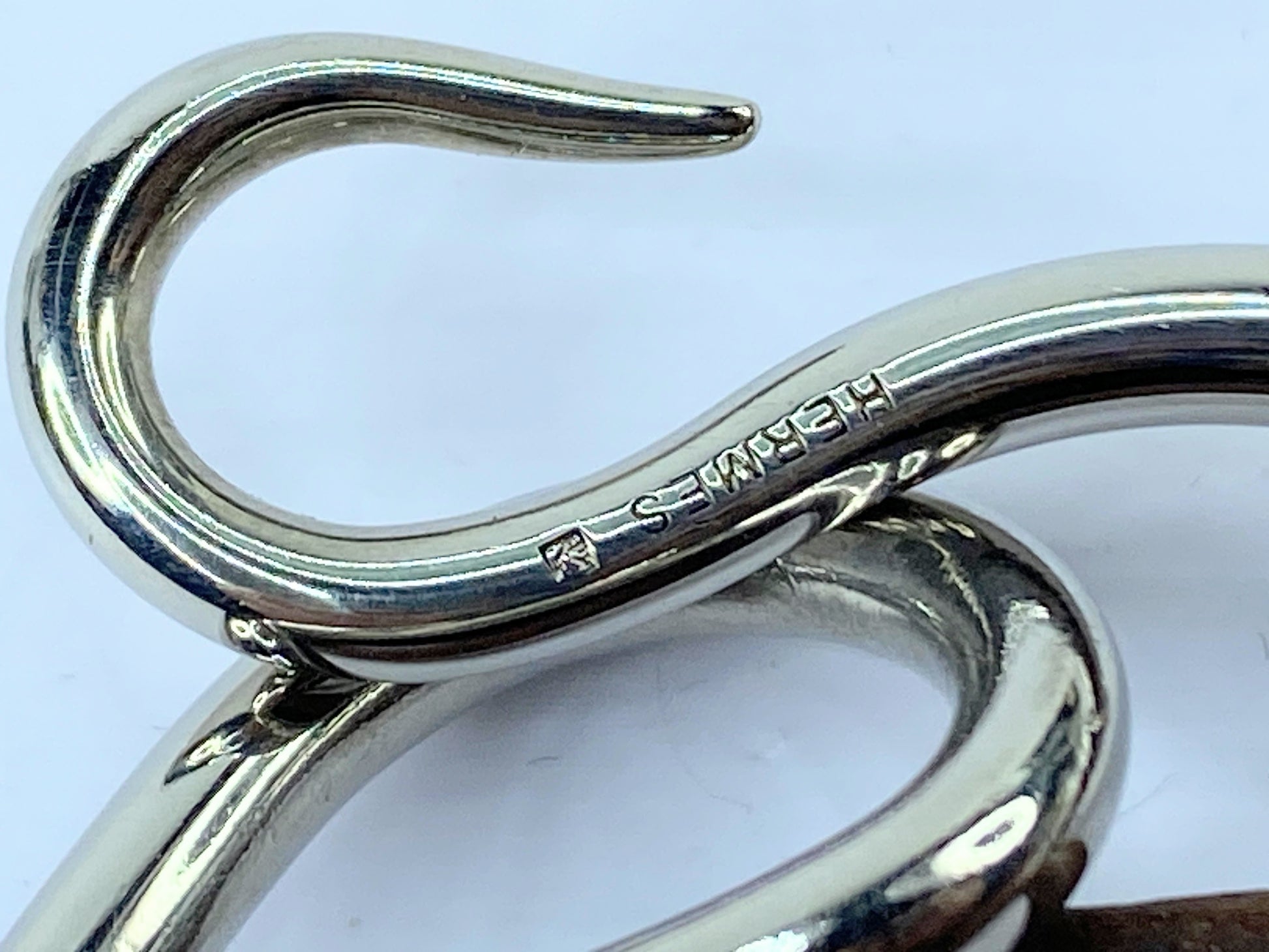 Hermès Jumbo Hook Double Tour Bracelet or necklace Leather 14.5" GS497