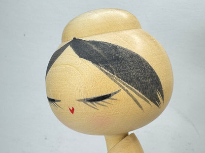 Vintage Sadao Kishi 岸貞夫 "Spirit of Wheat" Sosaku Kokeshi Doll Signed 8.75" A1200