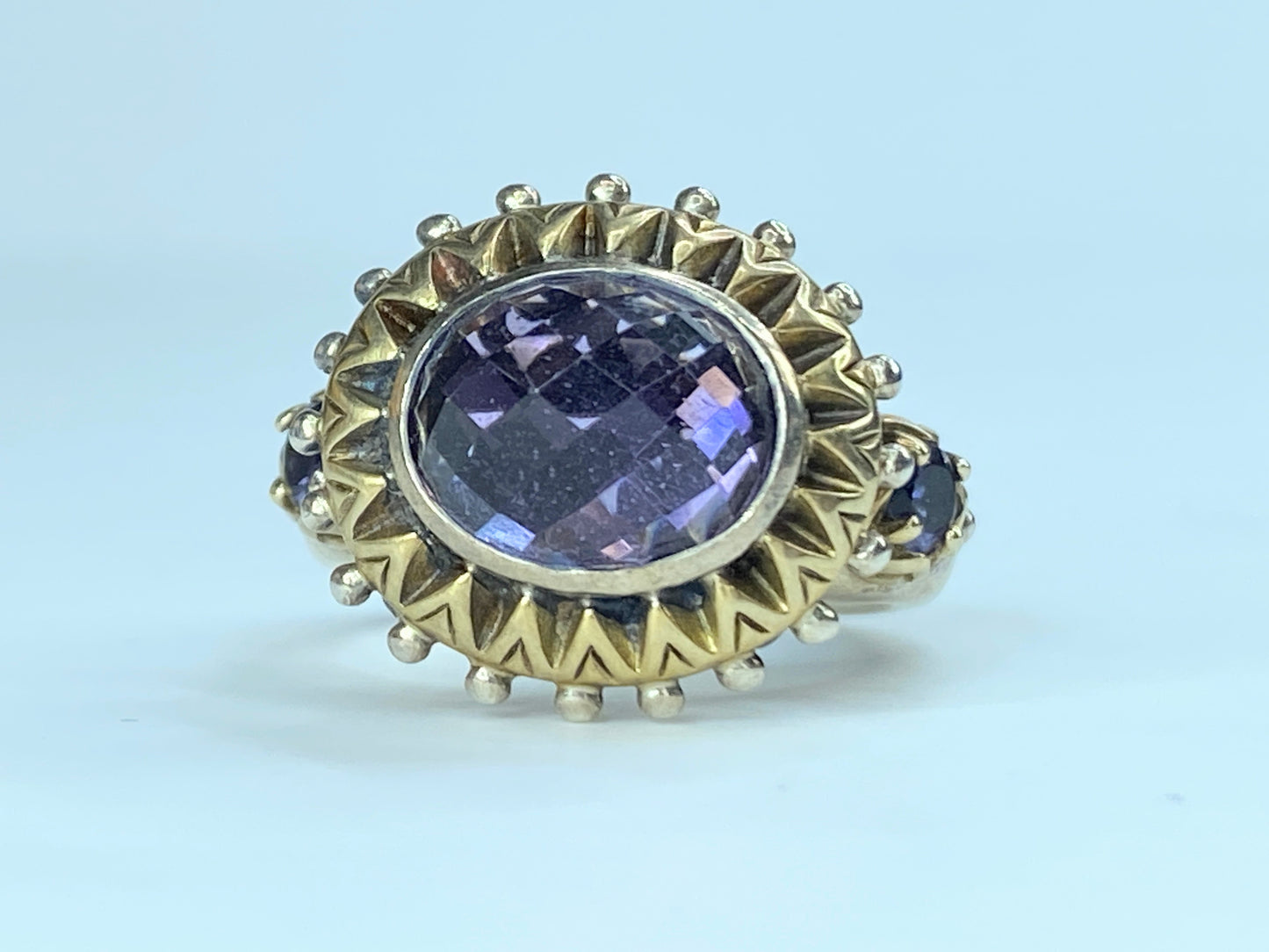 Barbara Bixby Amethyst and Iolite Ring Sterling/18K JR9011