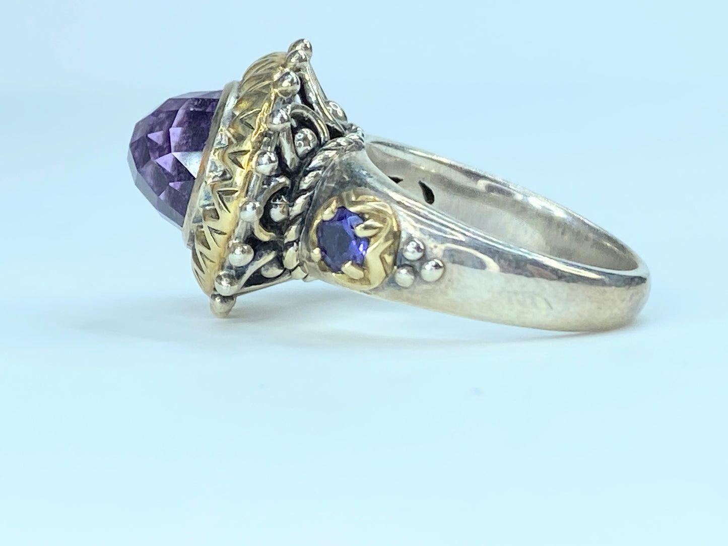 Barbara Bixby Amethyst and Iolite Ring Sterling/18K JR9011