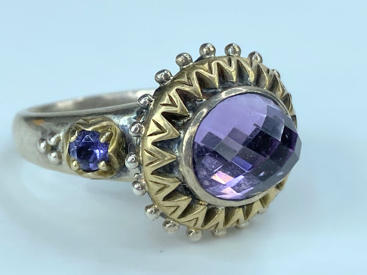 Barbara Bixby Amethyst and Iolite Ring Sterling/18K JR9011