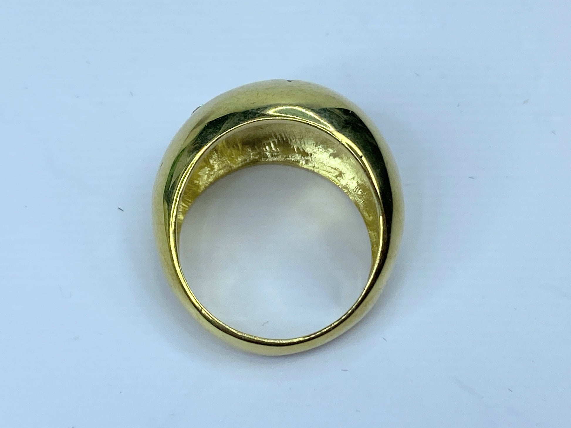 18K yellow gold 0.22ct G/VS Round diamond Starburst Dome ring s7.25 10.2g JR667