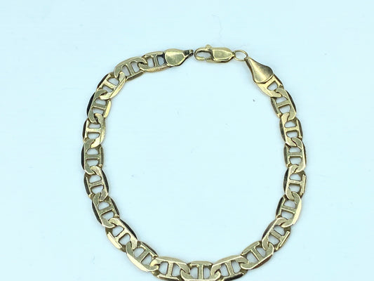 14kt Yellow Gold Anchor Mariner Link Bracelet Unisex 10g 7 3/4" JR9536