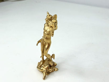 Vintage 14K Gold Perseus & Medusa Mythology Figural Charm Pendant JR1954