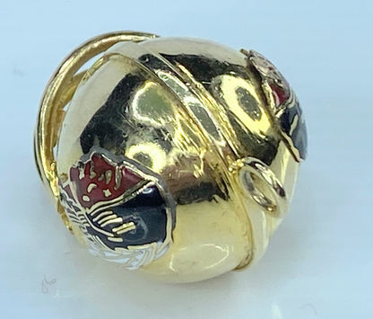 NFL Helmet headgear enamel Chief head bust charm pendant in 14K gold