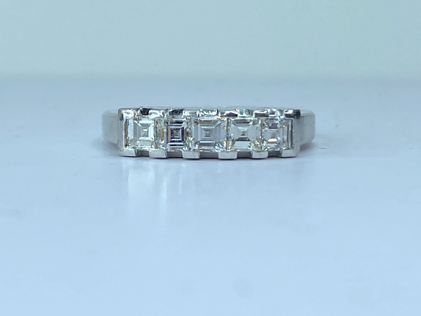 GIA certified Appraised $5,725 Platinum 1.01ct F/VS1 Asscher diamond band JR669