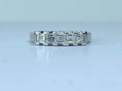 GIA certified Appraised $5,725 Platinum 1.01ct F/VS1 Asscher diamond band JR669