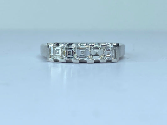 GIA certified Appraised $5,725 Platinum 1.01ct F/VS1 Asscher diamond band JR669
