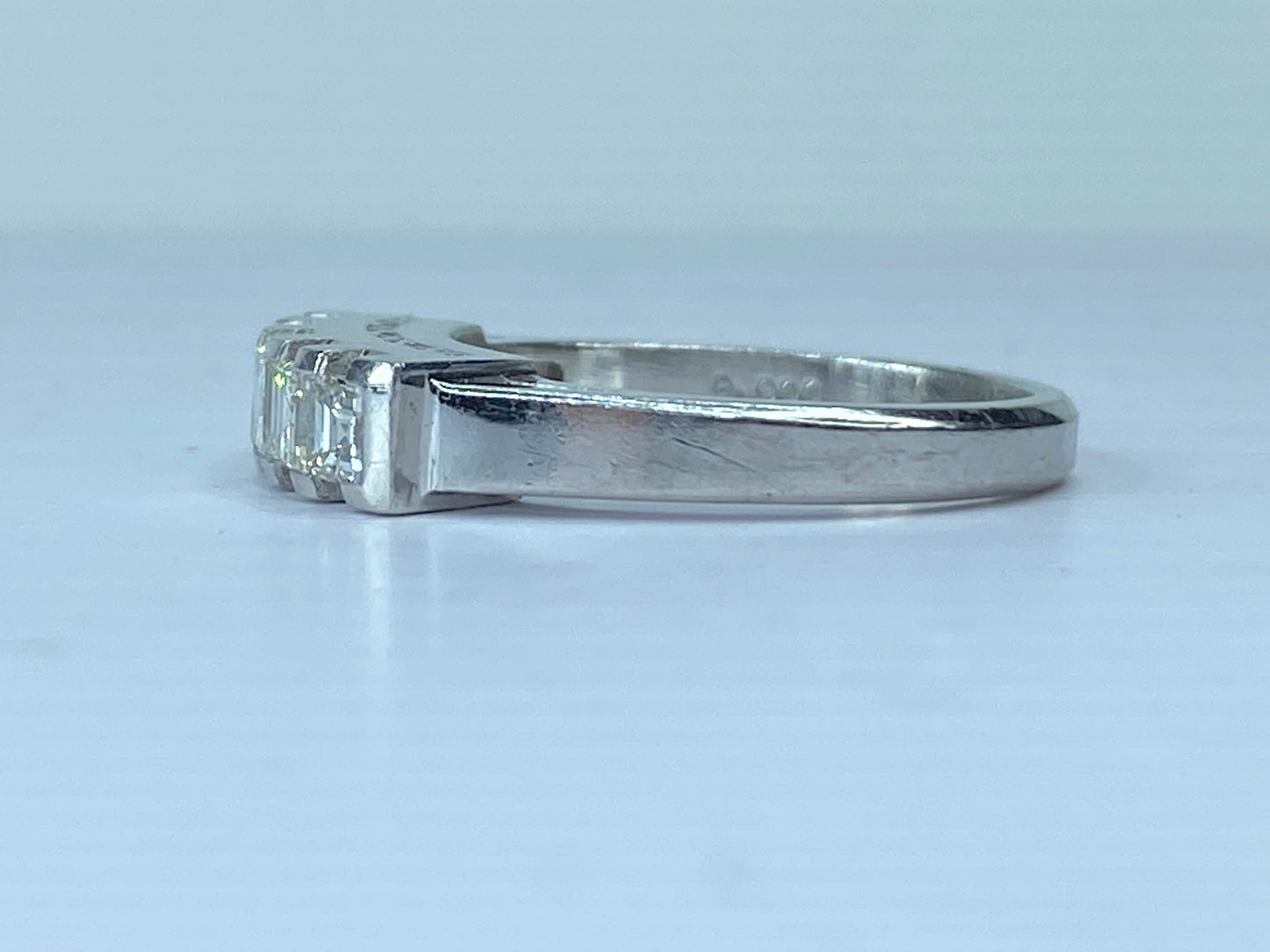 GIA certified Appraised $5,725 Platinum 1.01ct F/VS1 Asscher diamond band JR669