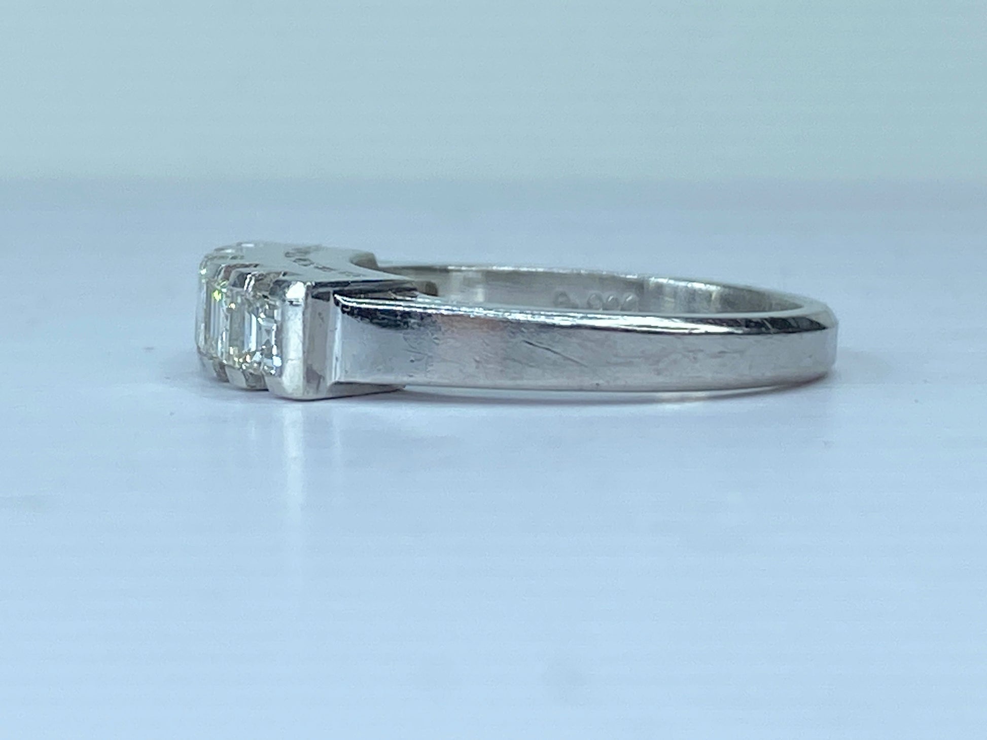 GIA certified Appraised $5,725 Platinum 1.01ct F/VS1 Asscher diamond band JR669