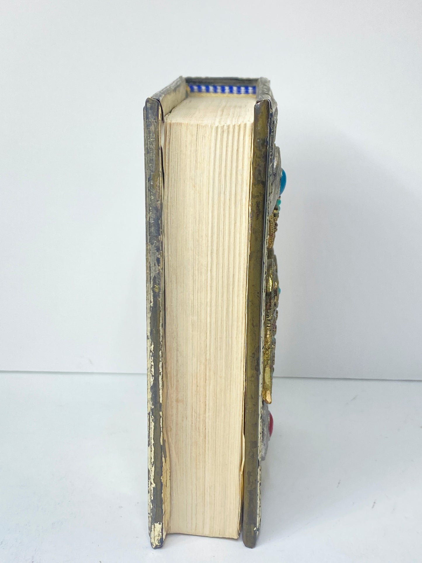 Mid-century Judaica Silver-Plated Prayer Book Cover, Hebrew Relief SS127