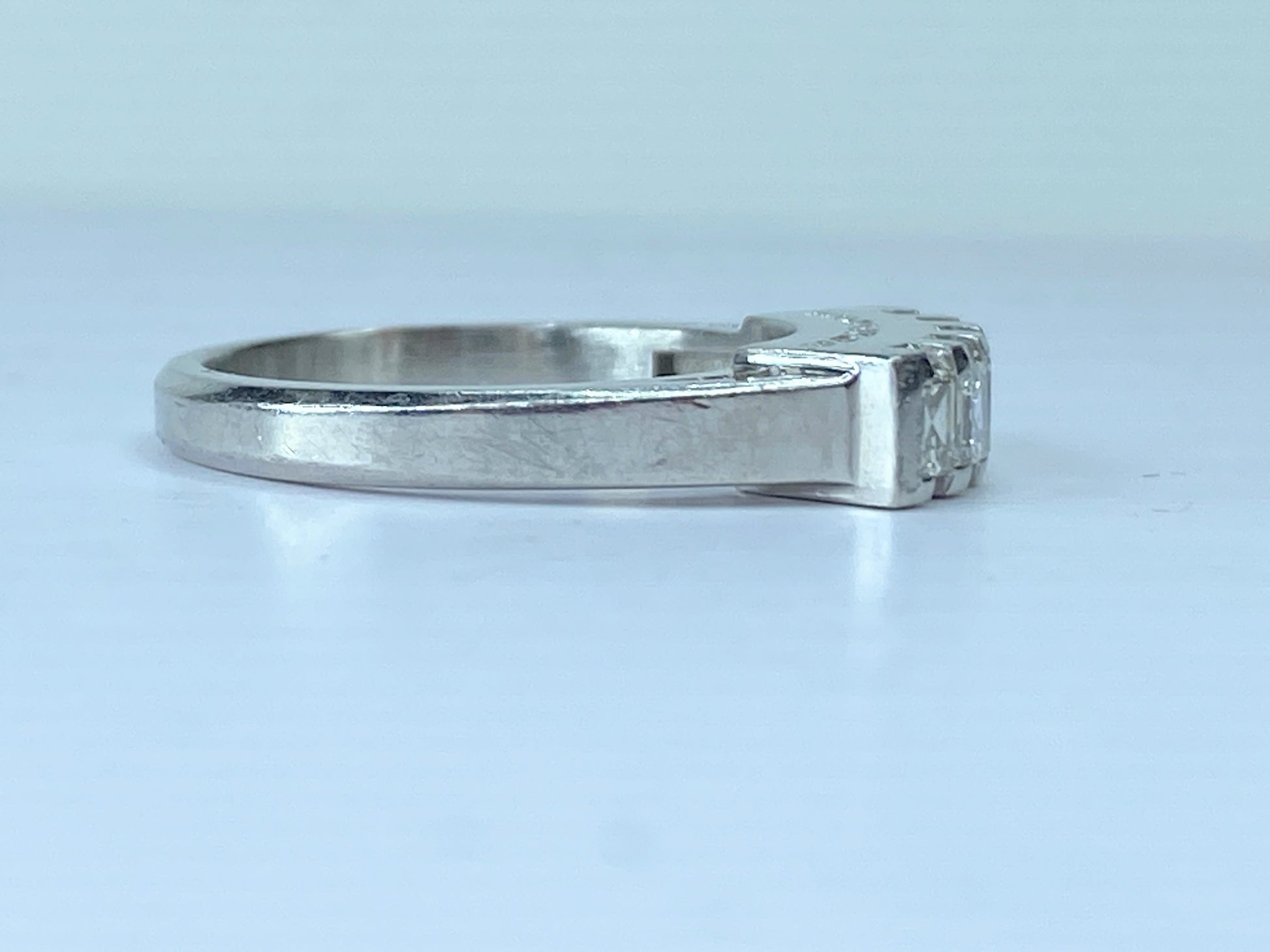 GIA certified Appraised $5,725 Platinum 1.01ct F/VS1 Asscher diamond band JR669
