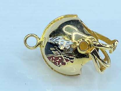 NFL Helmet headgear enamel Chief head bust charm pendant in 14K gold