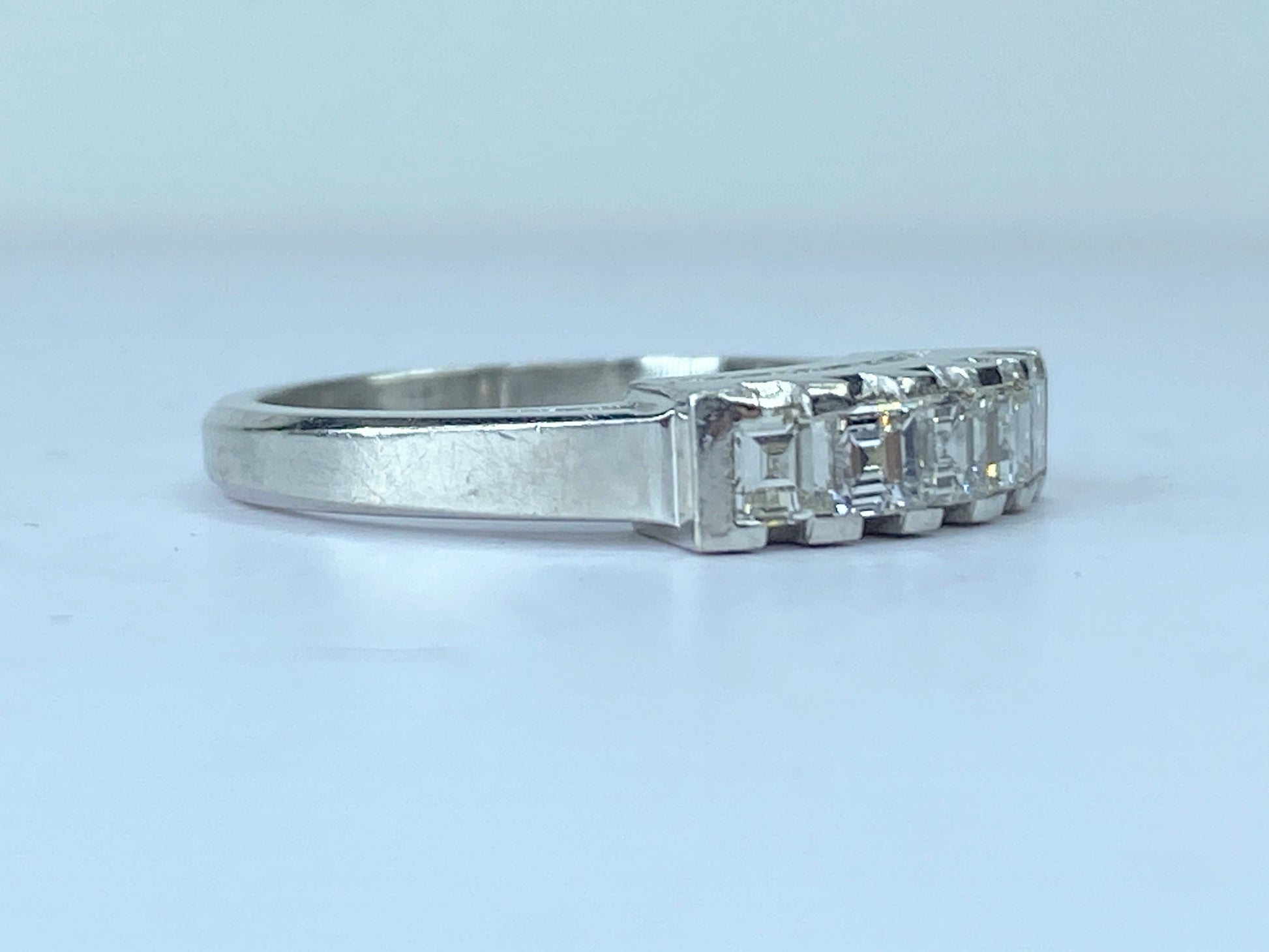 GIA certified Appraised $5,725 Platinum 1.01ct F/VS1 Asscher diamond band JR669
