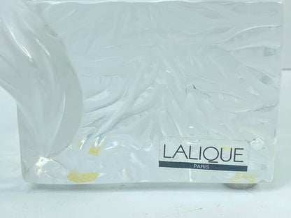 Lalique France Frosted Crystal Kitty Cat paw up Sculpture Paperweight A721