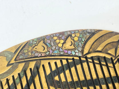 Art Nouveau Japanese Kanzashi Set Kushi Comb/Kōgai Stick, Maki-e Lacque GS717