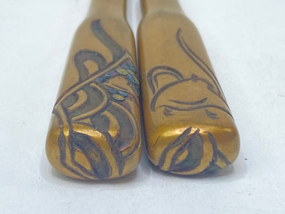 Art Nouveau Japanese Kanzashi Set Kushi Comb/Kōgai Stick, Maki-e Lacque GS717