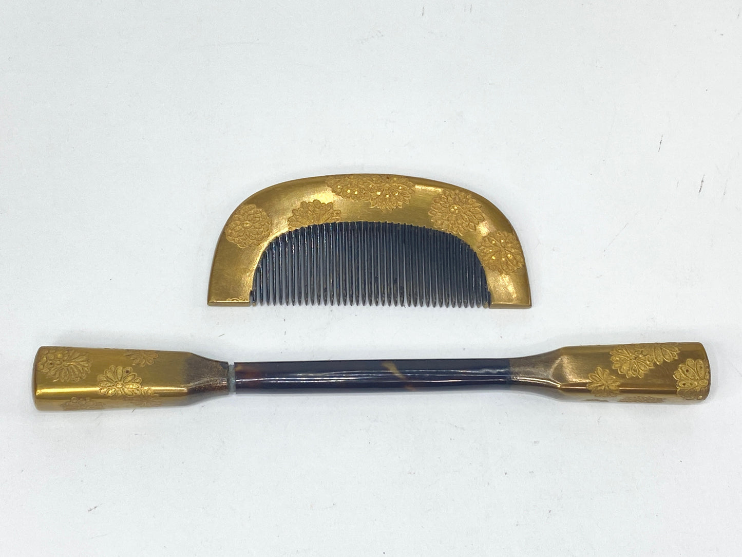Japanese Kanzashi Hair Ornament Set Maki-e & Mother-of-Pearl Inlay antique GS718