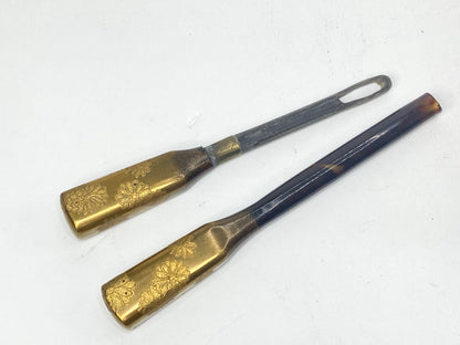 Japanese Kanzashi Hair Ornament Set Maki-e & Mother-of-Pearl Inlay antique GS718