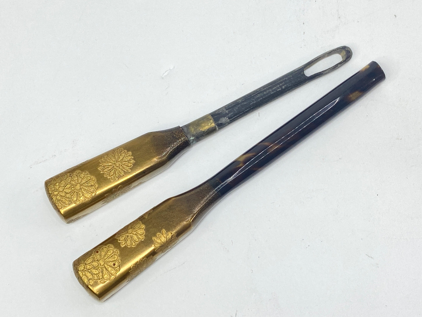 Japanese Kanzashi Hair Ornament Set Maki-e & Mother-of-Pearl Inlay antique GS718