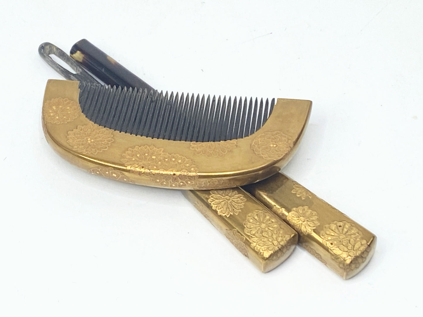 Japanese Kanzashi Hair Ornament Set Maki-e & Mother-of-Pearl Inlay antique GS718