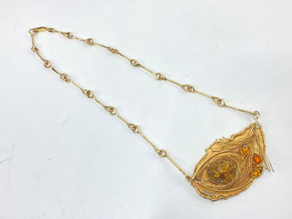 Museum-Quality Custom 14K Gold Topaz Necklace by Samantha Fritze 16" Cert JR1109