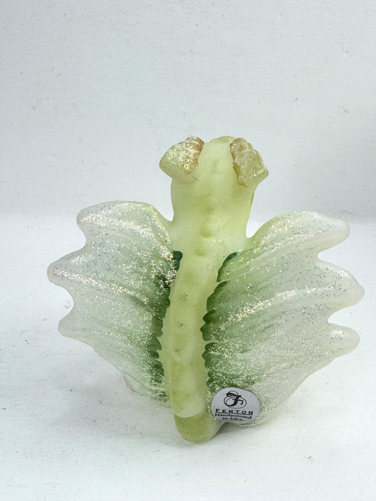 Vintage Fenton Lima Little Green Dragon Hand Painted V.L. Anderson A1216