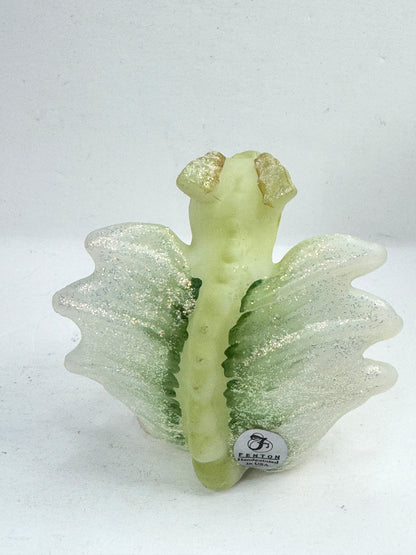 Vintage Fenton Lima Little Green Dragon Hand Painted V.L. Anderson A1216