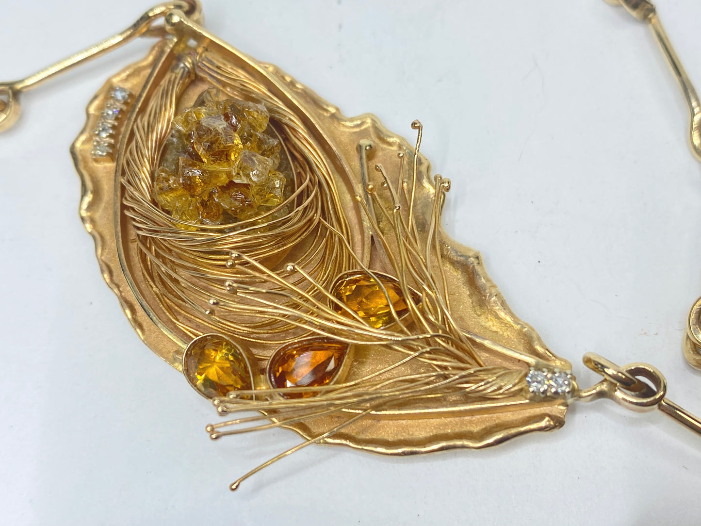 Museum-Quality Custom 14K Gold Topaz Necklace by Samantha Fritze 16" Cert JR1109