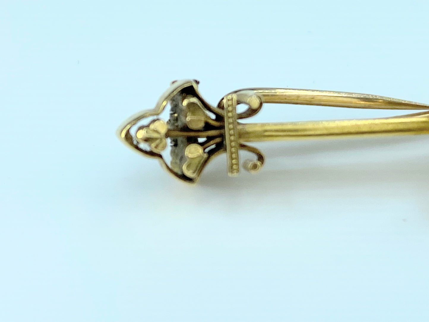 c1930's 15ct Gold 0.6ct Old Euro cut diamond Flower pin JR9034