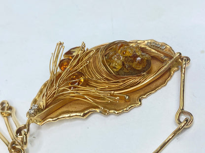 Museum-Quality Custom 14K Gold Topaz Necklace by Samantha Fritze 16" Cert JR1109