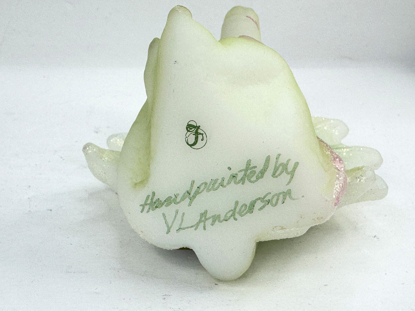 Vintage Fenton Lima Little Green Dragon Hand Painted V.L. Anderson A1216