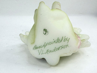 Vintage Fenton Lima Little Green Dragon Hand Painted V.L. Anderson A1216