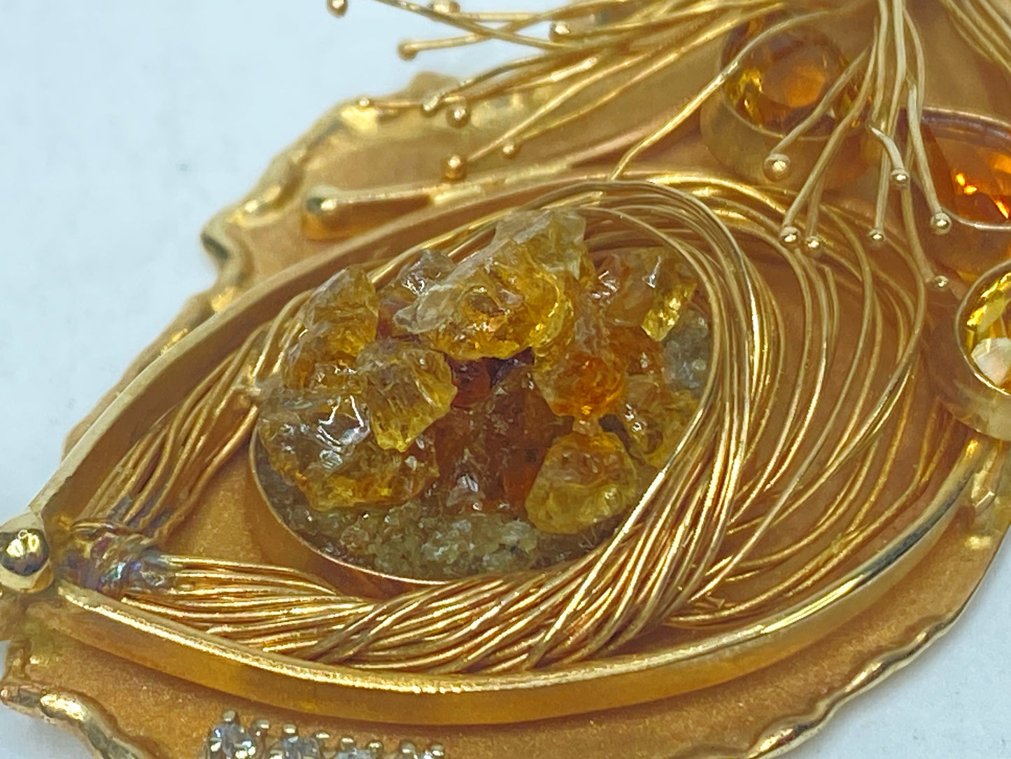Museum-Quality Custom 14K Gold Topaz Necklace by Samantha Fritze 16" Cert JR1109