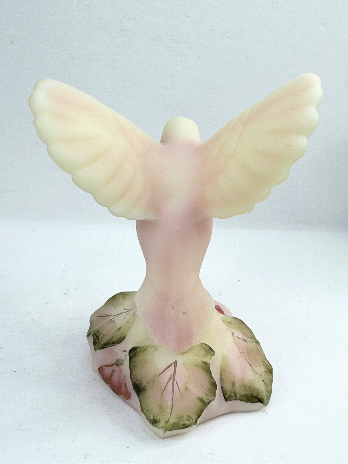Vintage Fenton Burmese Glass Hummingbird Hand Painted D. Wright Floral A1217
