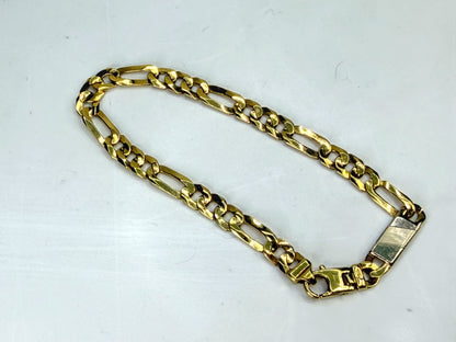 14K Bicolor 6.35mm Gold Fancy Link Bracelet 8 1/4 Inch 8.25" 13.5g JR1961