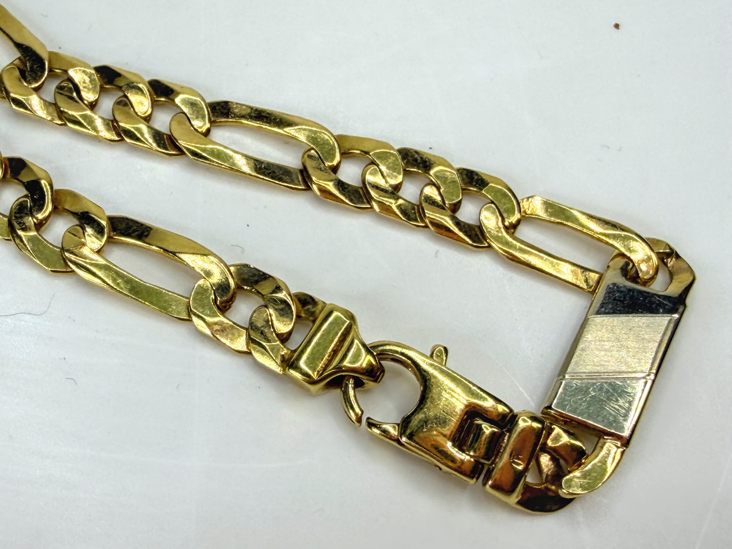 14K Bicolor 6.35mm Gold Fancy Link Bracelet 8 1/4 Inch 8.25" 13.5g JR1961