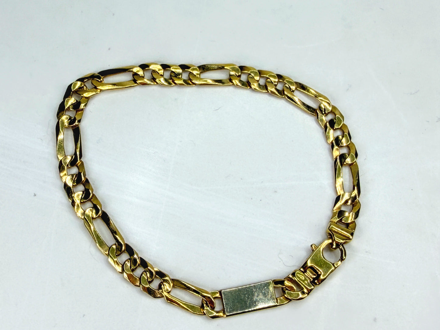 14K Bicolor 6.35mm Gold Fancy Link Bracelet 8 1/4 Inch 8.25" 13.5g JR1961