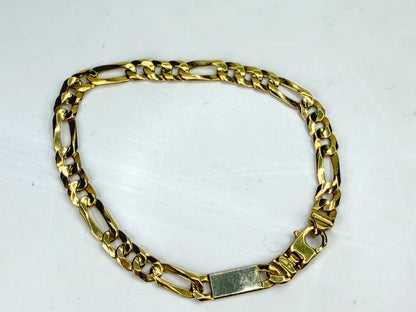 14K Bicolor 6.35mm Gold Fancy Link Bracelet 8 1/4 Inch 8.25" 13.5g JR1961