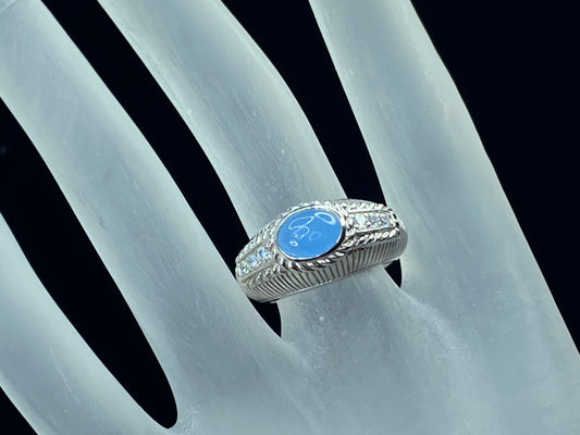 Judith Ripka Blue Chalcedony CZ sterling 925 ring JR9036