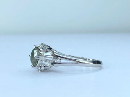 Certified Platinum 0.85ct Alexandrite 0.54ct F/VS1 Diamond statement ring JR672