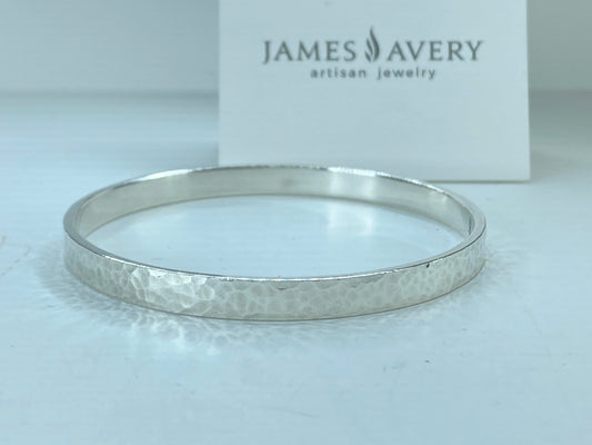 James Avery 6.0mm Hammered Bangle Bracelet Sterling Silver 26g 8" JR673